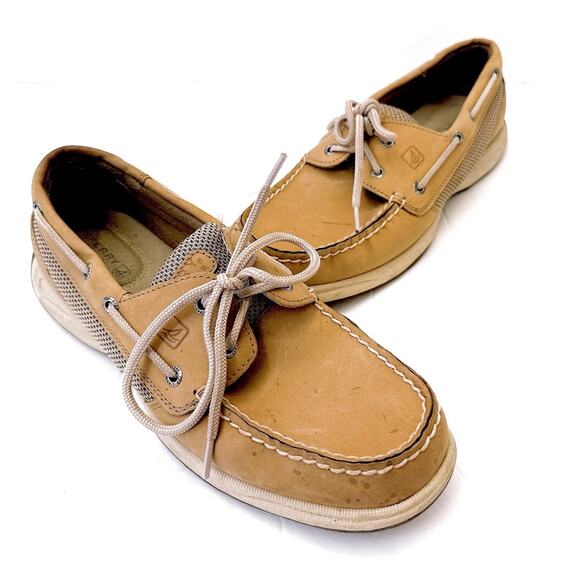 Sperry Top Sider Women's Size 8 M Angelfish Tan Boat Shoes Comfort Loafer Casual - Picture 1 of 8